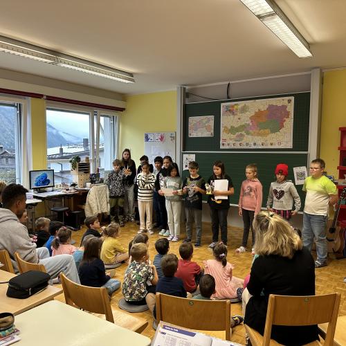 Besuch der  Kindergartenkinder der 4. Klasse