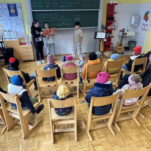 Besuch der  Kindergartenkinder der 4. Klasse